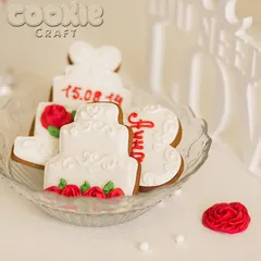 Пряник "Свадебный тортик с розами"