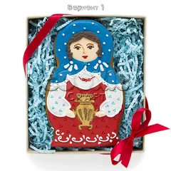Подарочный пряник "Матрешка с самоваром"