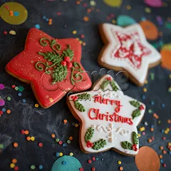 Пряник "Звезда Merry Christmas"