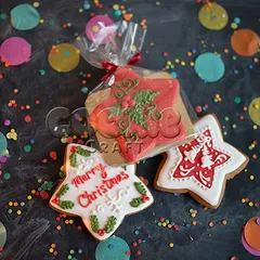 Пряник "Звезда Merry Christmas"