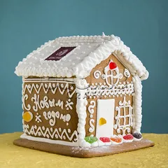 Новогодний пряничный домик с логотипом